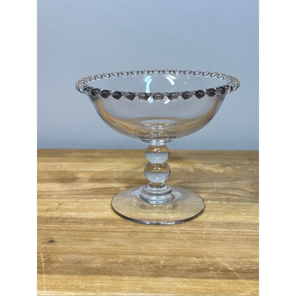 Vintage Imperial Glass Candlewick pedestal compote bowl fairy lamp base